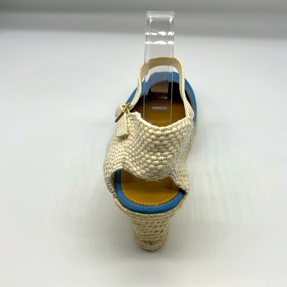 J.Crew - Blue Espadrille Adjustable Ankle Strap Round Toe Comfortable Wedges 10 - Picture 11 of 13